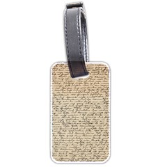 Close Up Photo Of Black Text Old Handwriting Leave Old Script Luggage Tag (two Sides) by Cendanart