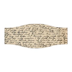 Close Up Photo Of Black Text Old Handwriting Leave Old Script Stretchable Headband by Cendanart