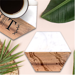 Painting Liquid Water Marble Wood Coaster (hexagon)  by Grandong