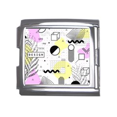 Graphic Design Geometric Background Mega Link Italian Charm (18mm) by Bedest