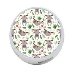 Seamless Pattern With Cute Sloths 4-port Usb Hub (one Side) by Bedest