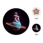Stuck On Saturn Astronaut Planet Space Playing Cards Single Design (Round) Front