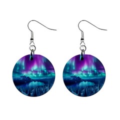 Lake Aurora Borealis Mini Button Earrings by Ndabl3x