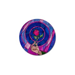 Enchanted Rose Stained Glass Golf Ball Marker (4 Pack) by Cendanart