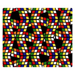 Graphic Pattern Rubiks Cube Premium Plush Fleece Blanket (small) by Cendanart