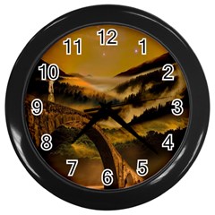 Bridge Of Regret Wall Clock (black) by Cendanart