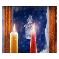 Christmas Lighting Candles Premium Plush Fleece Blanket (small) by Cendanart