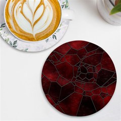 Mosaic Glass Glass Mosaic Colorful Uv Print Round Tile Coaster by Cendanart
