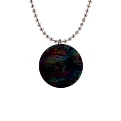 Peacock Feather Paradise 1  Button Necklace by Cendanart
