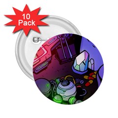 Graffiti Corazones Kingdom Saga Super 2 25  Buttons (10 Pack)  by Cemarart