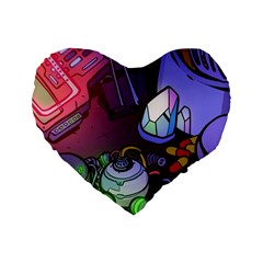 Graffiti Corazones Kingdom Saga Super Standard 16  Premium Heart Shape Cushions by Cemarart