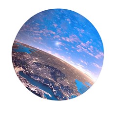 Earth Blue Galaxy Sky Space Mini Round Pill Box by Cemarart