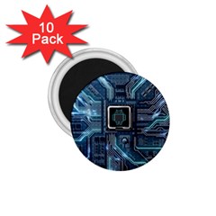 Circuit Board Motherboard 1 75  Magnets (10 Pack)  by Cemarart