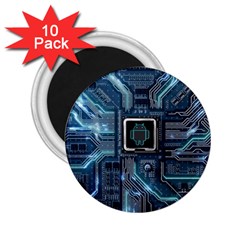 Circuit Board Motherboard 2 25  Magnets (10 Pack)  by Cemarart