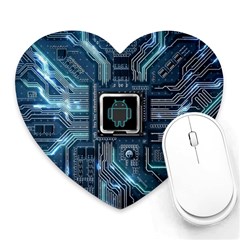 Circuit Board Motherboard Heart Mousepad by Cemarart