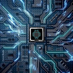 Circuit Board Motherboard Play Mat (square) by Cemarart