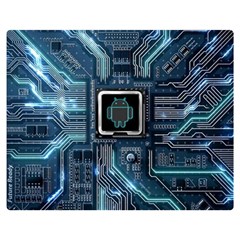 Circuit Board Motherboard Two Sides Premium Plush Fleece Blanket (medium) by Cemarart