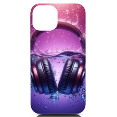 Headphones Sound Audio Music Radio Iphone 14 Black Uv Print Case by Hannah976