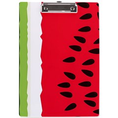 Watermelon Black Green Melon Red A4 Acrylic Clipboard by Cemarart