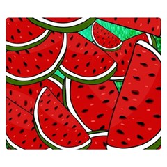 Summer Watermelon Fruit Premium Plush Fleece Blanket (small) by Cemarart