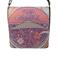 Ramen Kawaii Aesthetic Pink Flap Closure Messenger Bag (l) by Cemarart