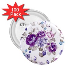 Flower-floral-design-paper-pattern-purple-watercolor-flowers-vector-material-90d2d381fc90ea7e9bf8355 2 25  Buttons (100 Pack)  by saad11