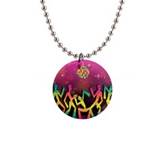 Dancing Colorful Disco 1  Button Necklace by Bajindul