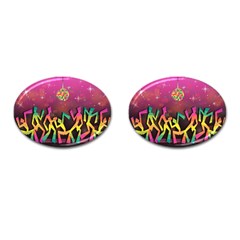 Dancing Colorful Disco Cufflinks (oval) by Bajindul