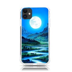 Bright Full Moon Painting Landscapes Scenery Nature Iphone 11 Tpu Uv Print Case by Ndabl3x