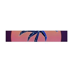 Abstract 3d Art Holiday Island Palm Tree Pink Purple Summer Sunset Water Premium Plush Fleece Scarf (mini) by Cemarart