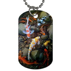 Koi Fish Clown Pool Stone Dog Tag (one Side) by Cemarart