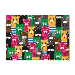 Cat Funny Colorful Pattern Crystal Sticker (a4) by Grandong