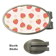 Strawberries Pattern Design Money Clips (oval)  by Grandong