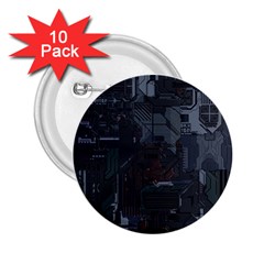 Abstract Tech Computer Motherboard Technology 2 25  Buttons (10 Pack)  by Cemarart