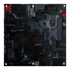Abstract Tech Computer Motherboard Technology Banner And Sign 3  X 3  by Cemarart