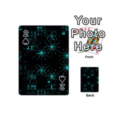 Space Time Abstract Pattern Alien Dark Green Pattern Playing Cards 54 Designs (mini) by Cemarart