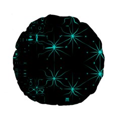 Space Time Abstract Pattern Alien Dark Green Pattern Standard 15  Premium Flano Round Cushions by Cemarart