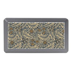 Brown Vintage Floral Pattern Damask Floral Vintage Retro Memory Card Reader (mini) by Cemarart