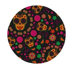 Skull Colorful Floral Flower Head Mini Round Pill Box (pack Of 3) by Cemarart