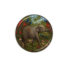 Jungle Of Happiness Painting Peacock Elephant Hat Clip Ball Marker (10 Pack) by Cemarart