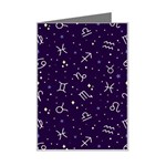 Zodiac Symbols Sign And Stars Pattern Seamless Pattern Mini Greeting Card Left