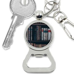 Aged Bookcase Books Bookshelves Bottle Opener Key Chain by Grandong