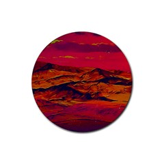 Time Wind Polishpattern Architecture Building City Cityscape Nature Pop-art Pop Surrealism  Retrowave Rubber Coaster (round) by Cemarart