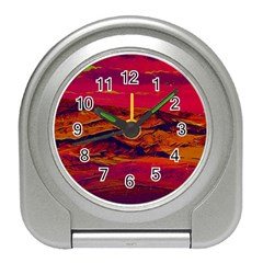 Time Wind Polishpattern Architecture Building City Cityscape Nature Pop-art Pop Surrealism  Retrowave Travel Alarm Clock by Cemarart