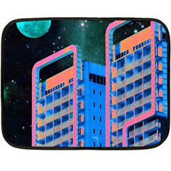 Fantasy City Architecture Building Cityscape Fleece Blanket (mini) by Cemarart