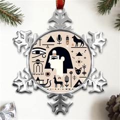 Egypt Pyramid Nature Desert Metal Small Snowflake Ornament by Proyonanggan