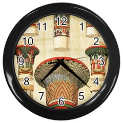 Egyptian Architecture Column Wall Clock (black) by Proyonanggan