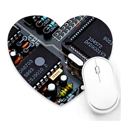 Motherboard Board Circuit Electronic Technology Heart Mousepad by Cemarart