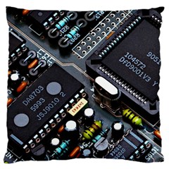 Motherboard Board Circuit Electronic Technology Large Premium Plush Fleece Cushion Case (two Sides) by Cemarart