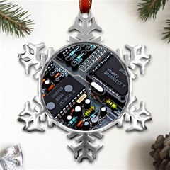 Motherboard Board Circuit Electronic Technology Metal Small Snowflake Ornament by Cemarart